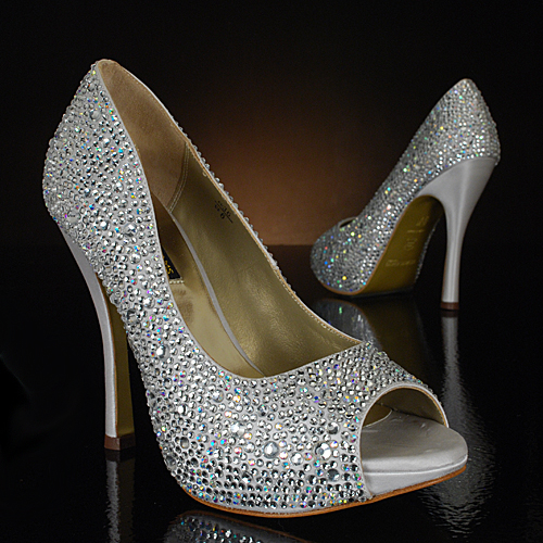 Silver Bling Wedding Shoes - My Glass Slipper